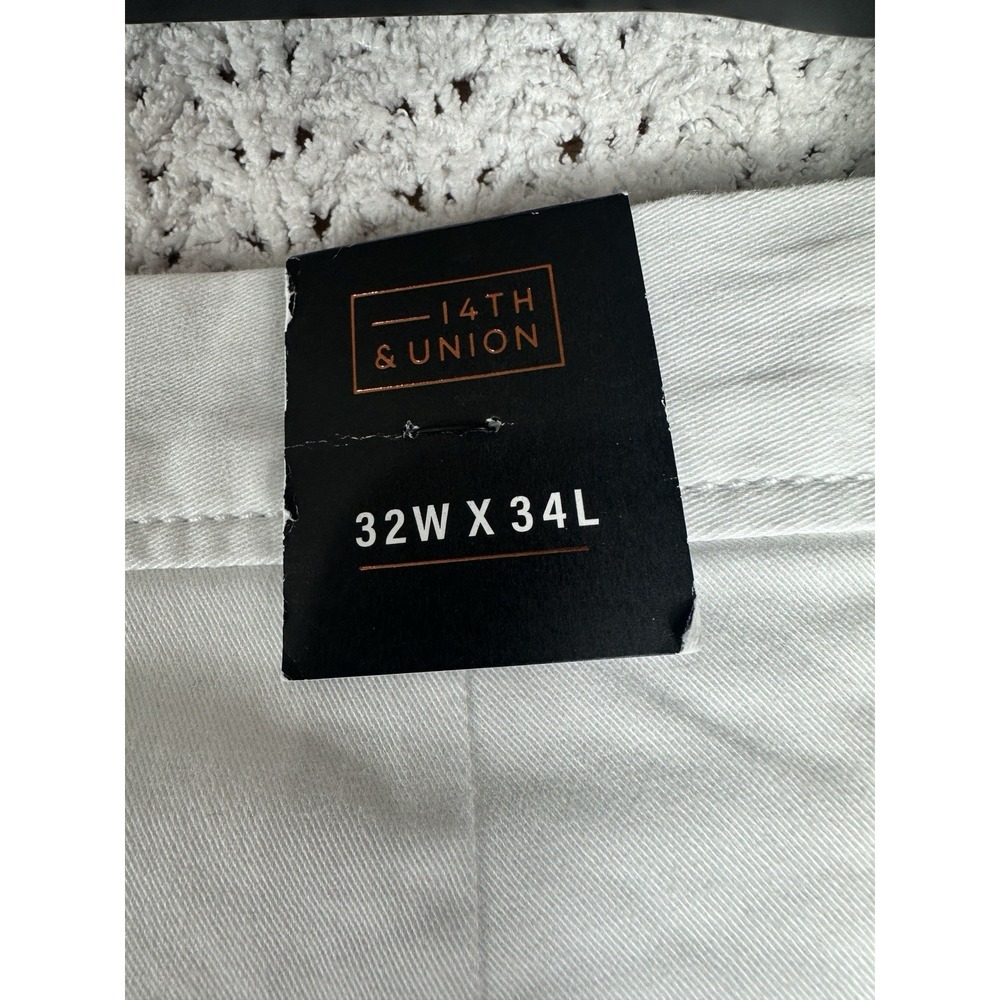 14th & Union The Wallin Stretch Twill Trim Fit Chino Pants NWT 32x34L White - Picture 5 of 5